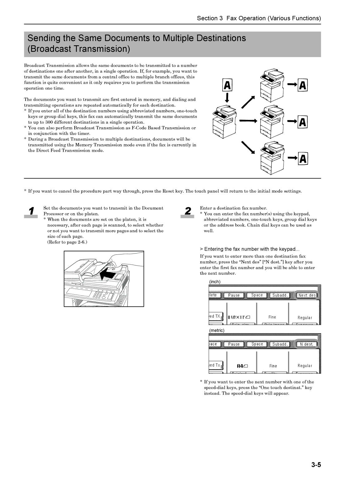 Xerox FAX System (J) manual Entering the fax number with the keypad 