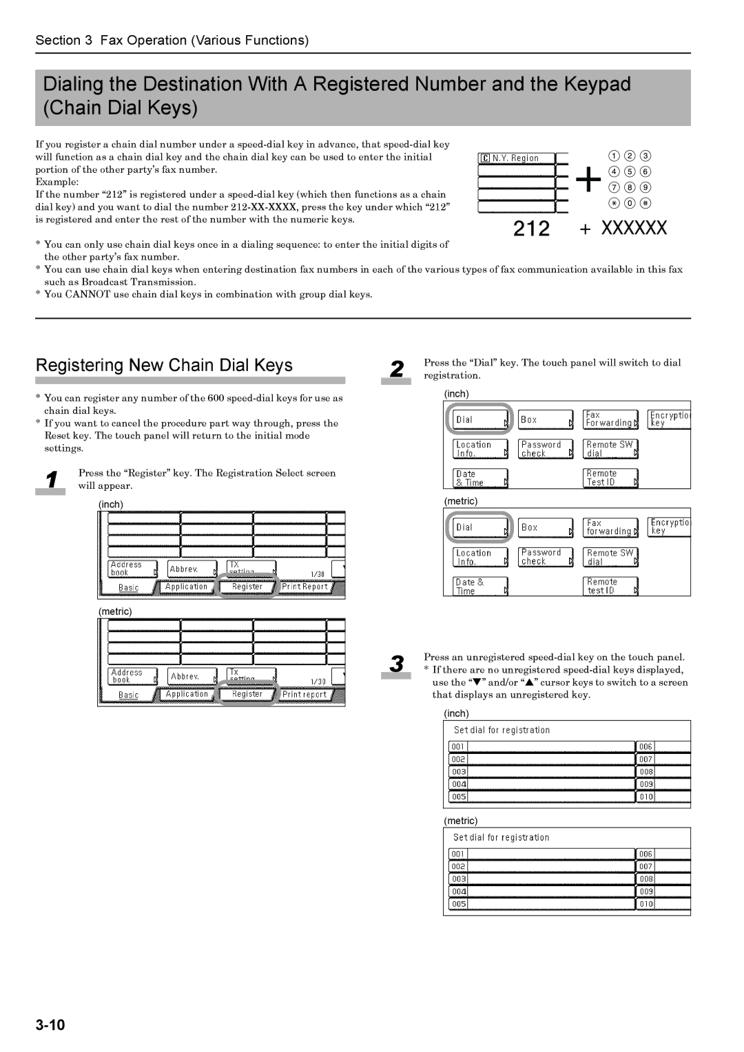 Xerox FAX System (J) manual Registering New Chain Dial Keys 