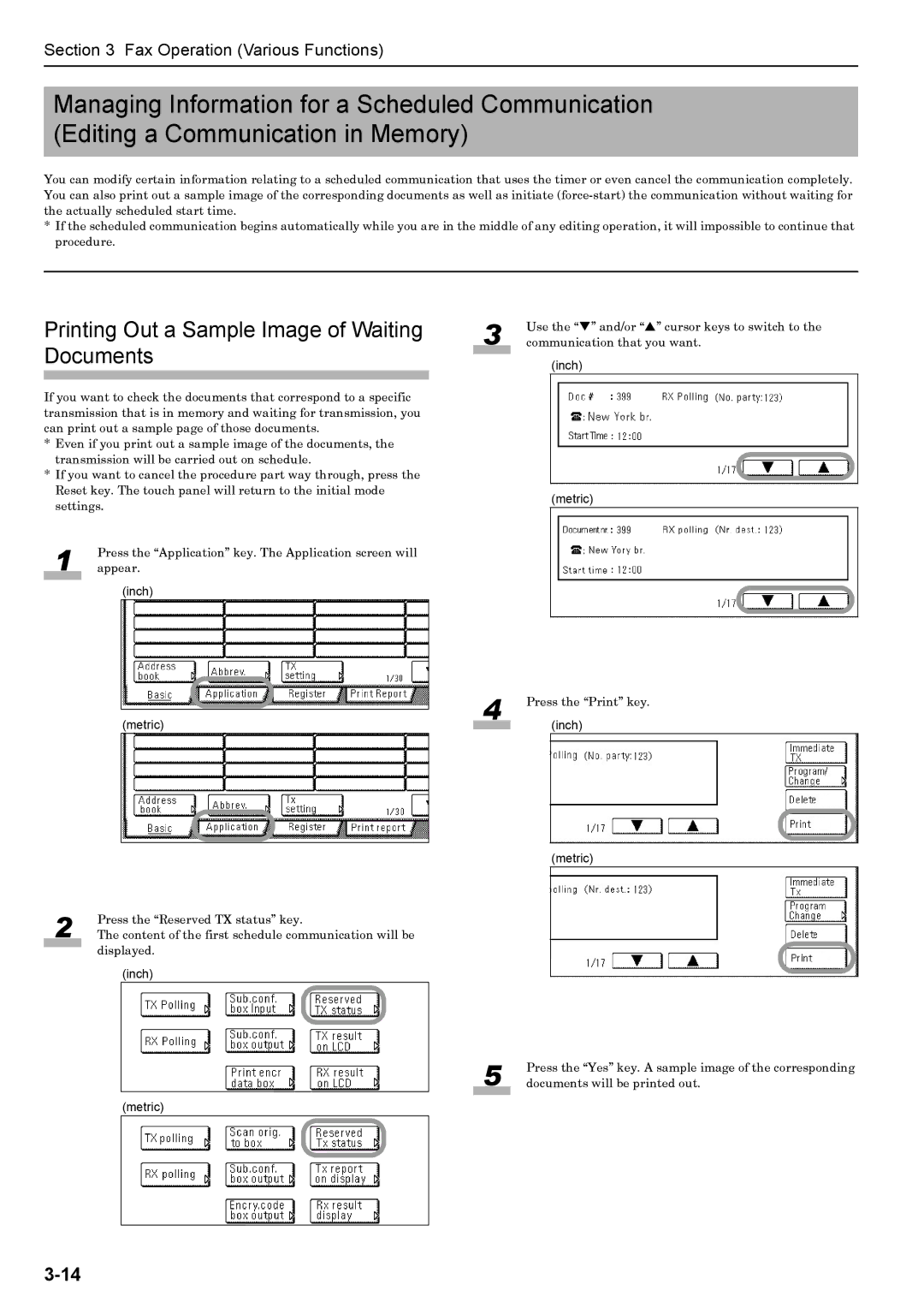 Xerox FAX System (J) manual Printing Out a Sample Image of Waiting Documents 