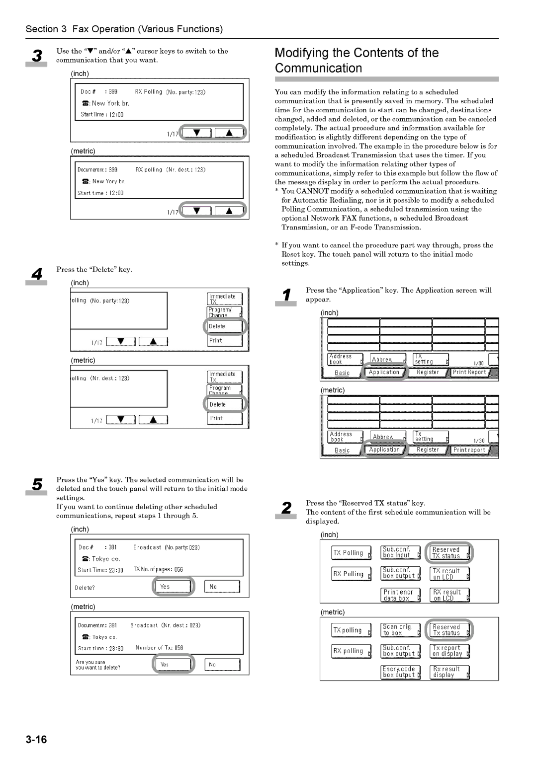 Xerox FAX System (J) manual Modifying the Contents Communication 