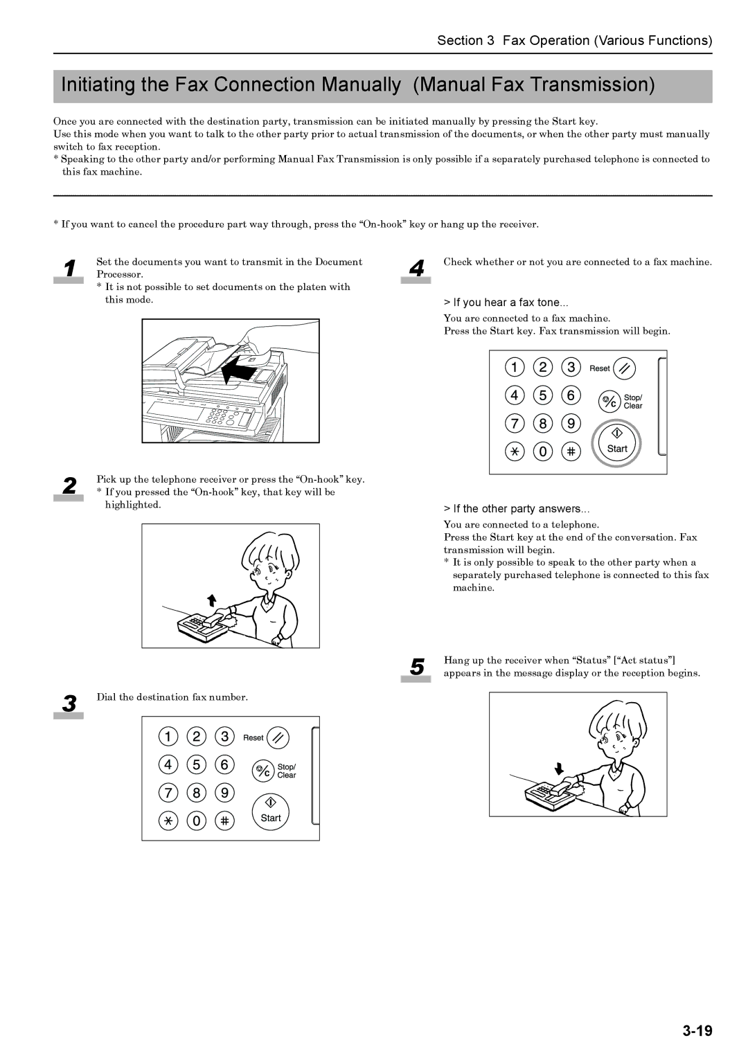 Xerox FAX System (J) manual If you hear a fax tone, If the other party answers 