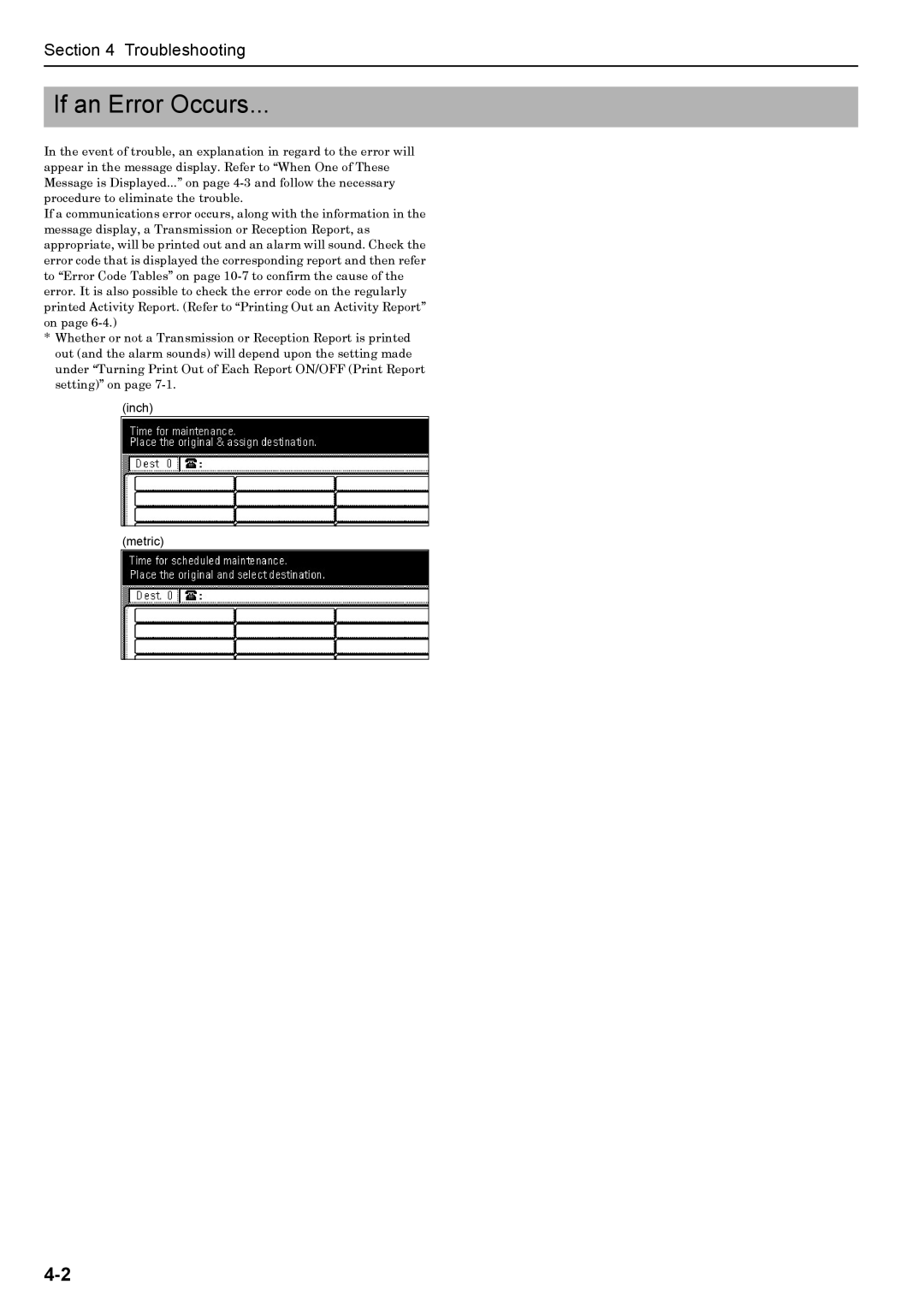 Xerox FAX System (J) manual If an Error Occurs 