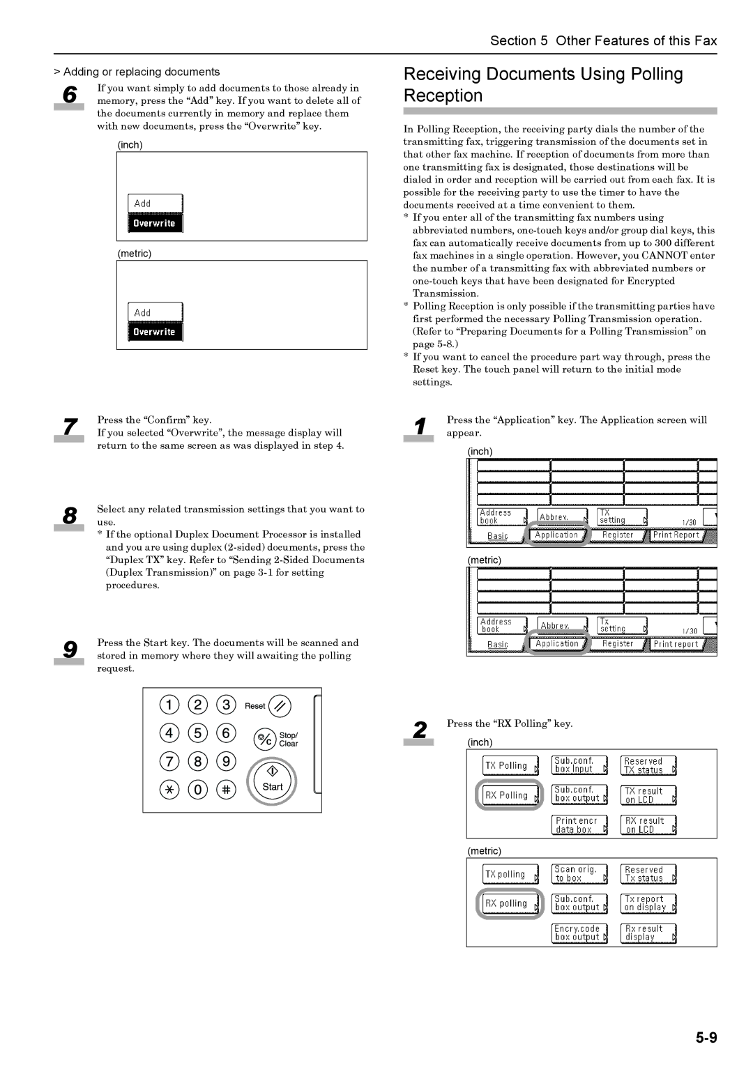 Xerox FAX System (J) manual Receiving Documents Using Polling Reception, Adding or replacing documents 