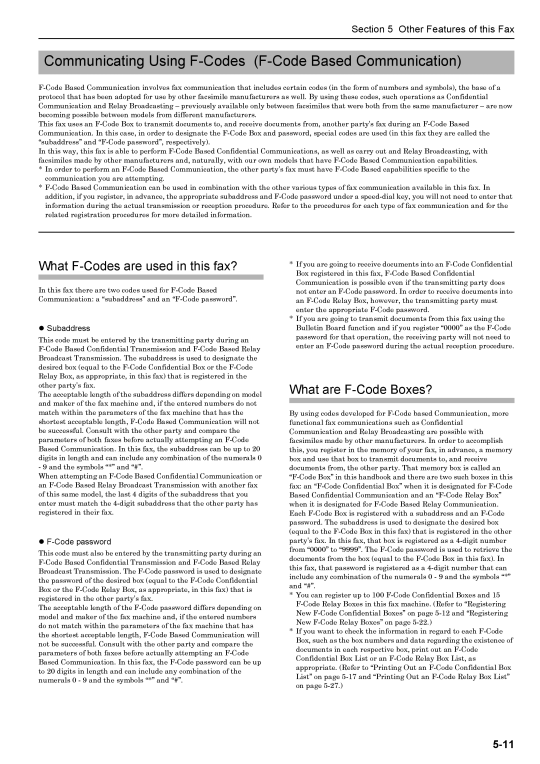 Xerox FAX System (J) manual Communicating Using F-Codes F-Code Based Communication, What F-Codes are used in this fax? 