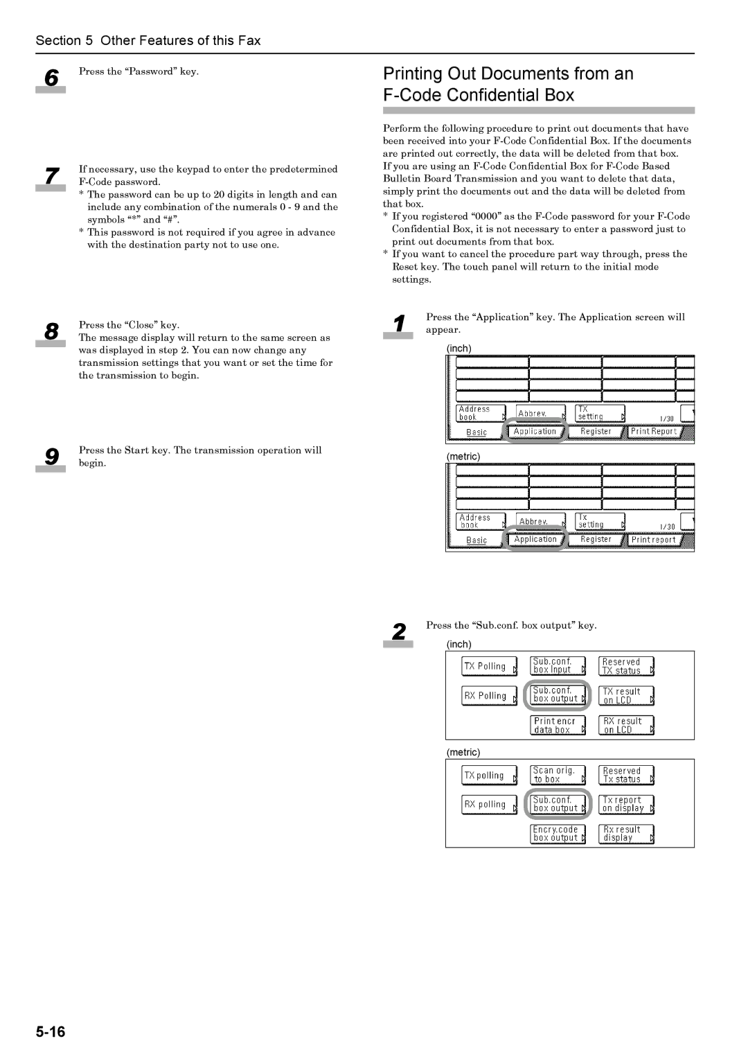 Xerox FAX System (J) manual Printing Out Documents from an F-Code Confidential Box 