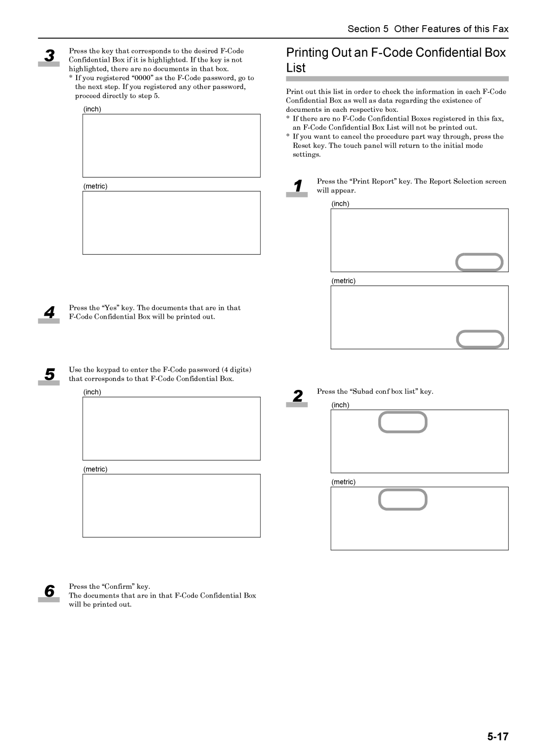 Xerox FAX System (J) manual Printing Out an F-Code Confidential Box List 