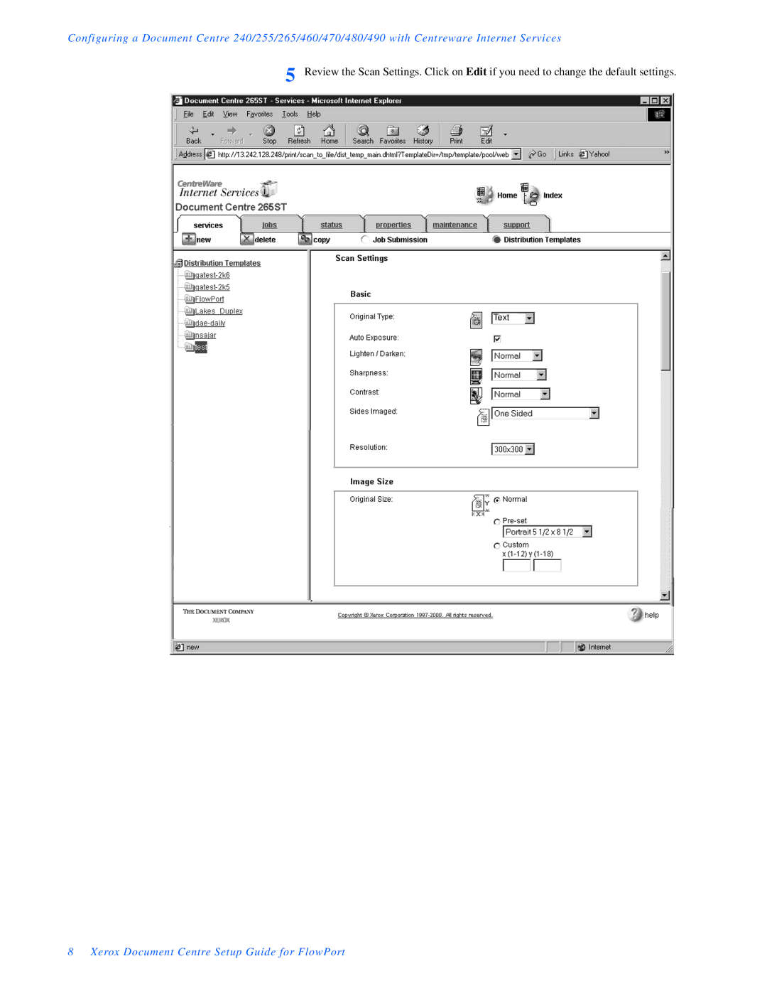 Xerox FlowPort setup guide Text 