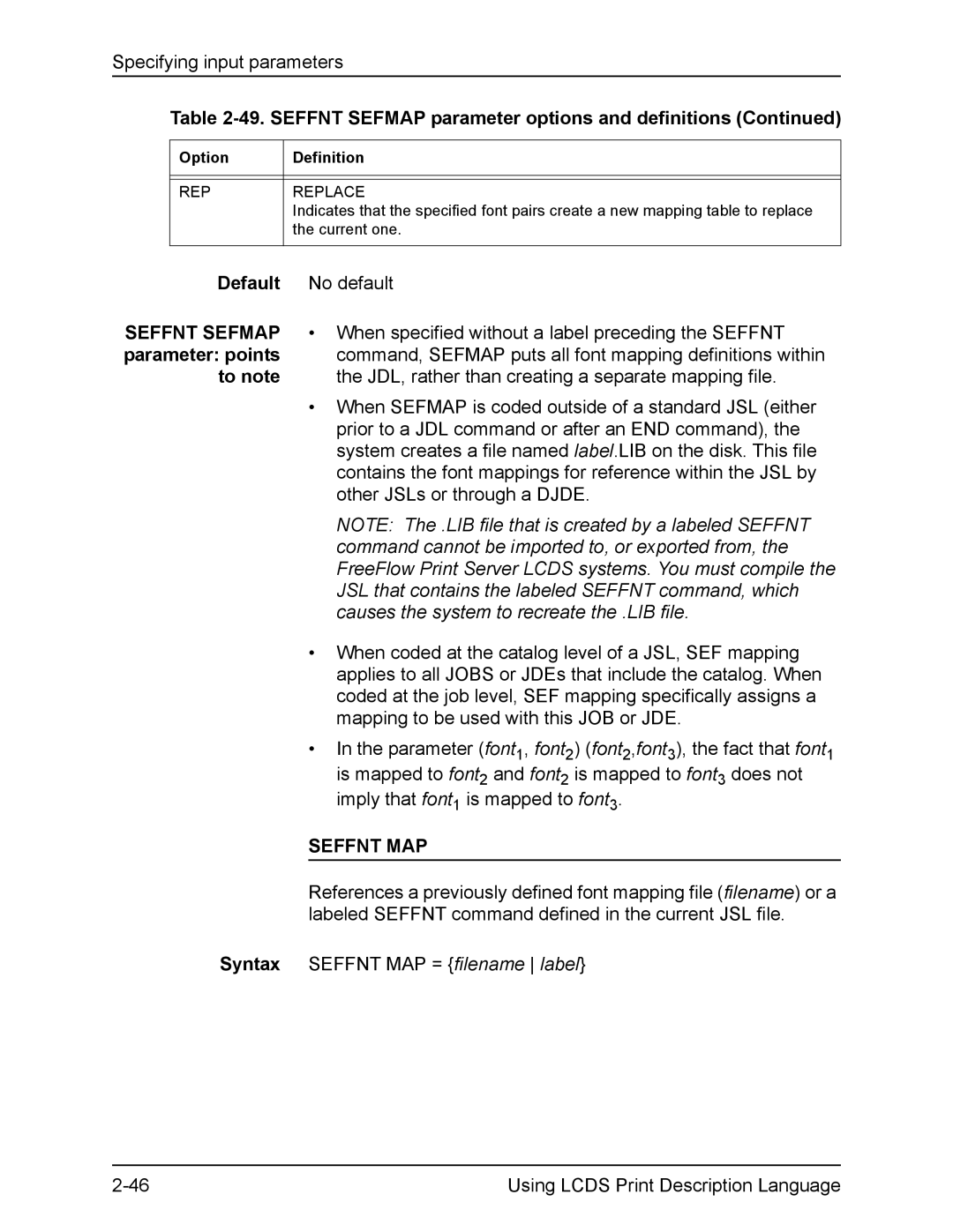 Xerox FreeFlow manual Seffnt MAP, REP Replace 