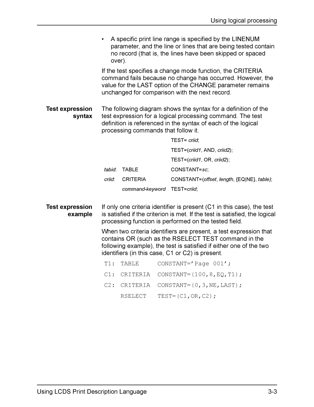 Xerox FreeFlow manual T1 Table, Tabid, Criid, Command-keyword 