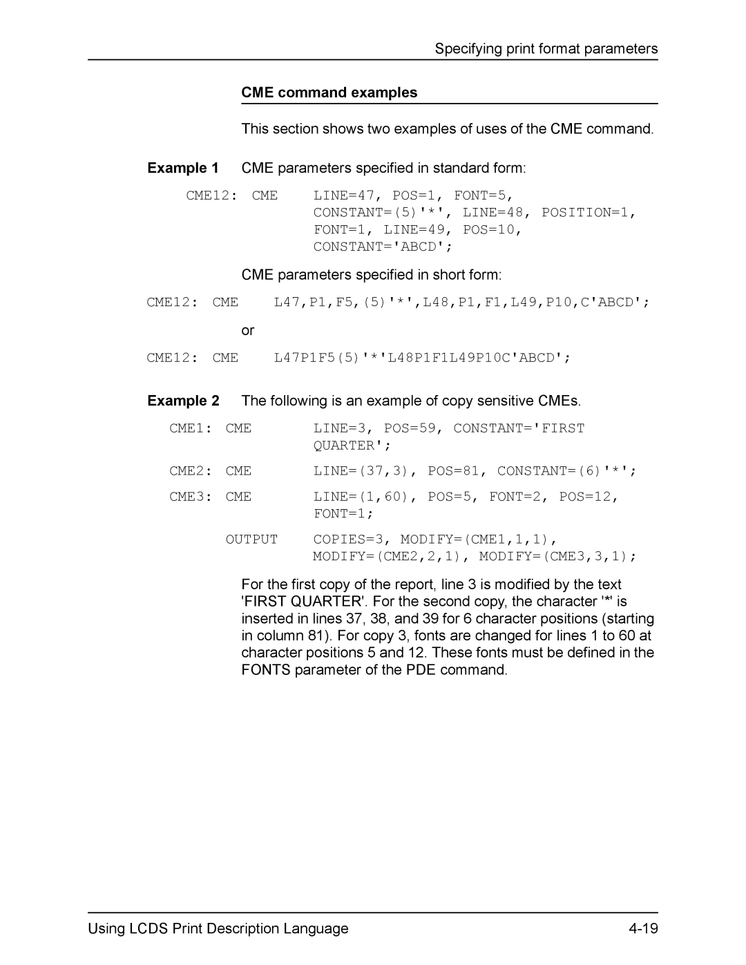 Xerox FreeFlow manual CME command examples 