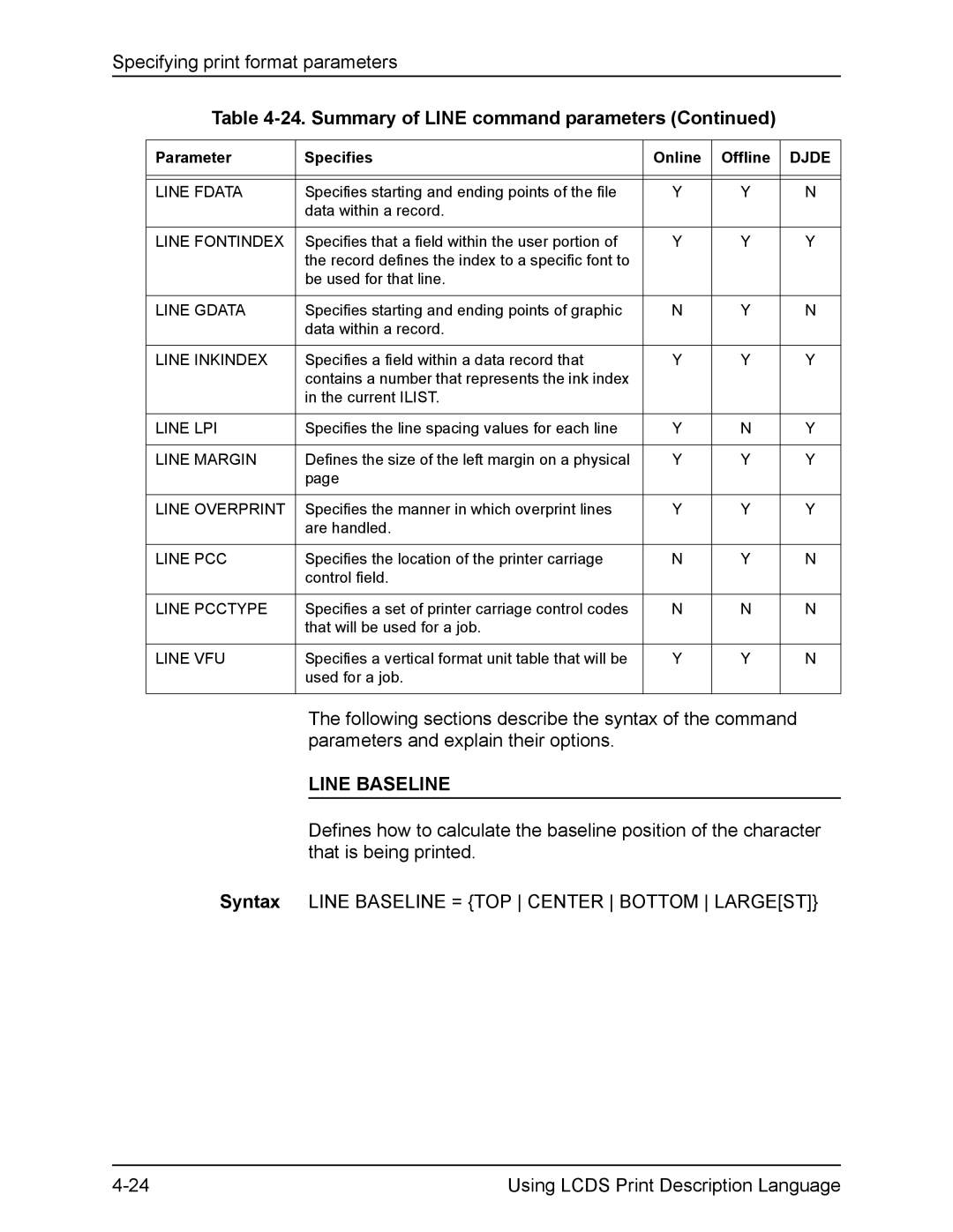 Xerox FreeFlow manual Line Baseline 