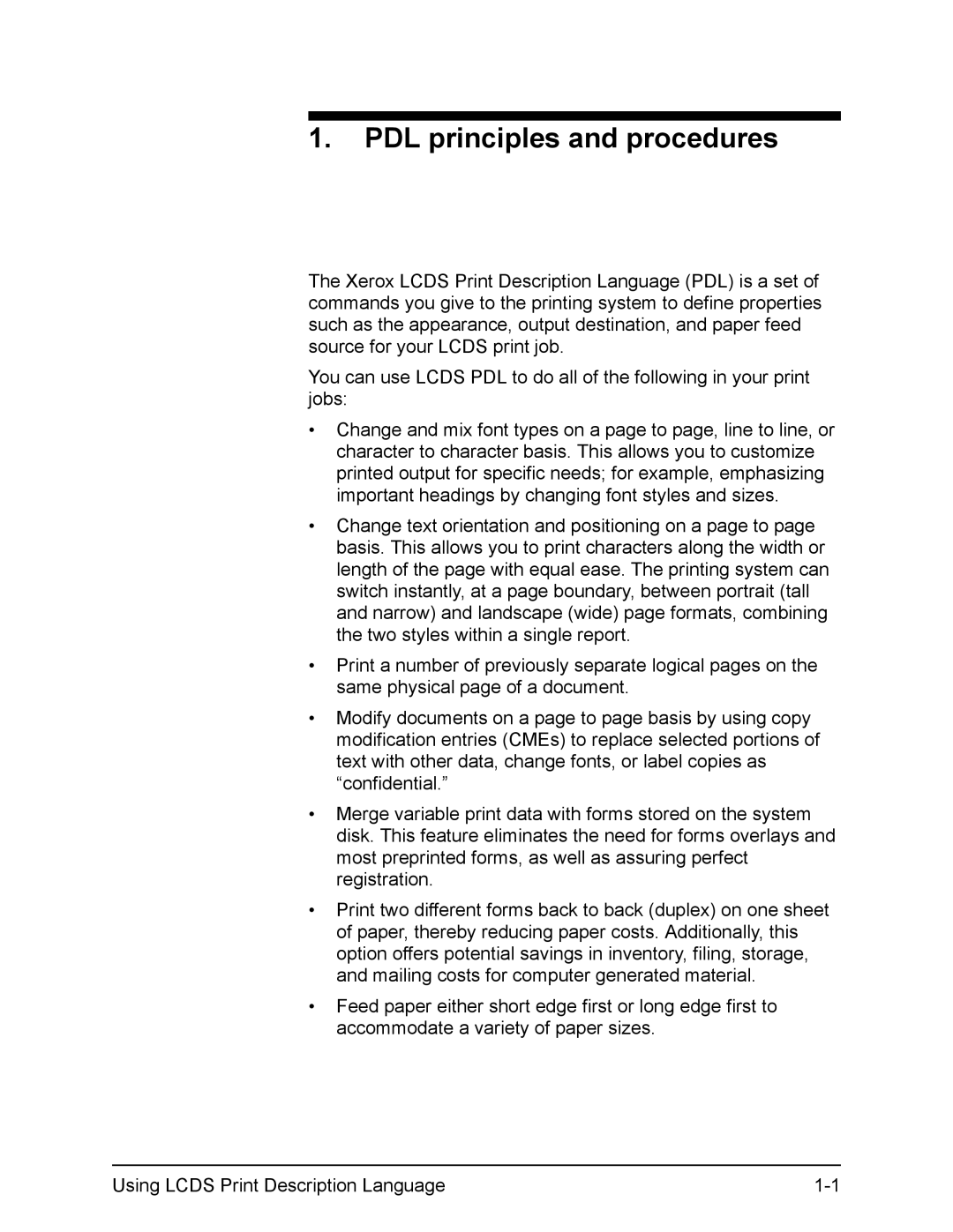 Xerox FreeFlow manual PDL principles and procedures 