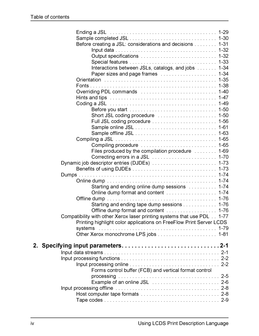 Xerox FreeFlow manual Specifying input parameters 