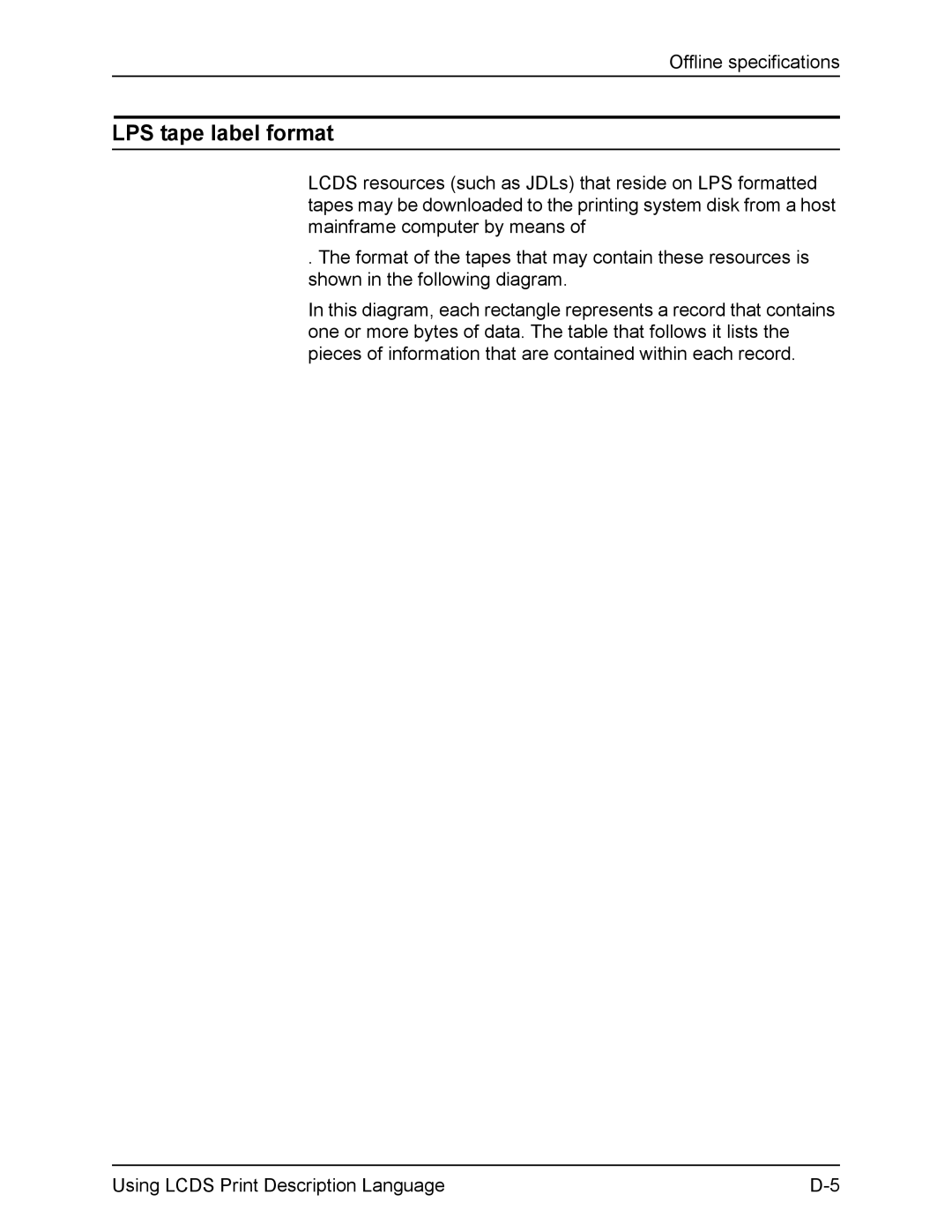 Xerox FreeFlow manual LPS tape label format 