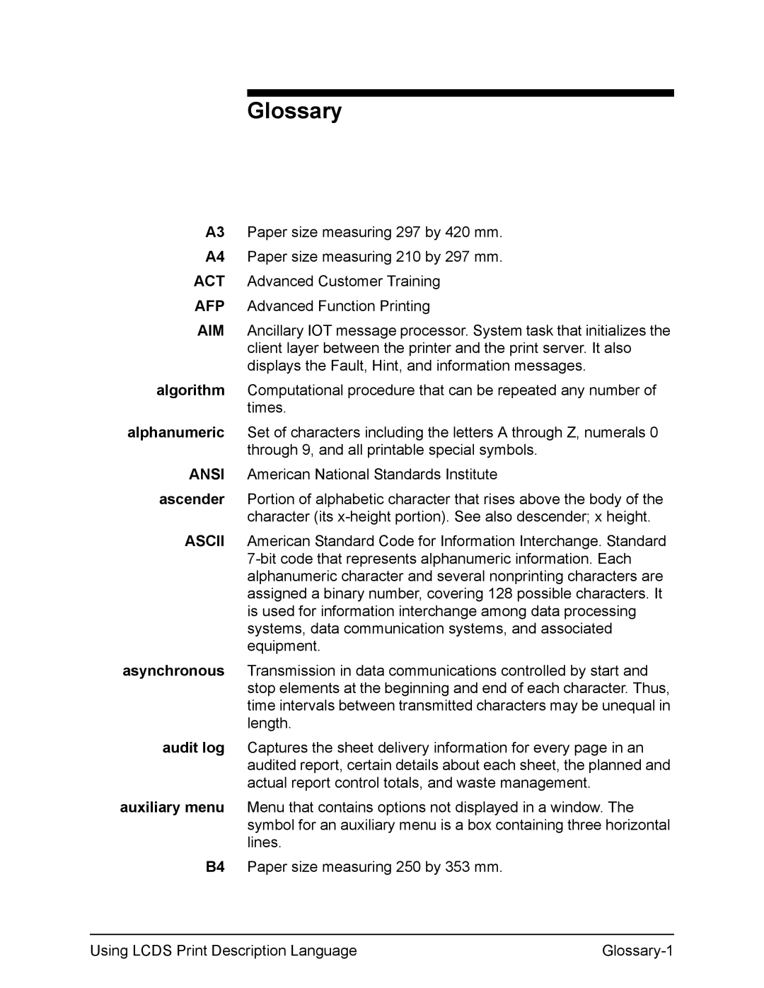 Xerox FreeFlow manual Glossary 