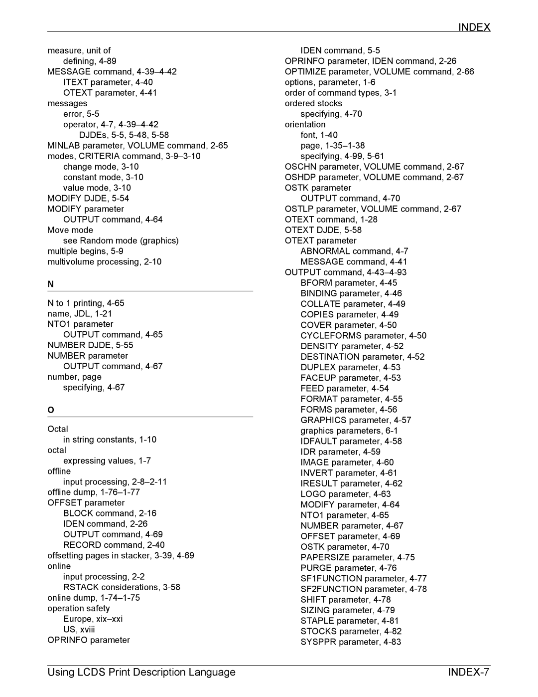 Xerox FreeFlow manual INDEX-7 