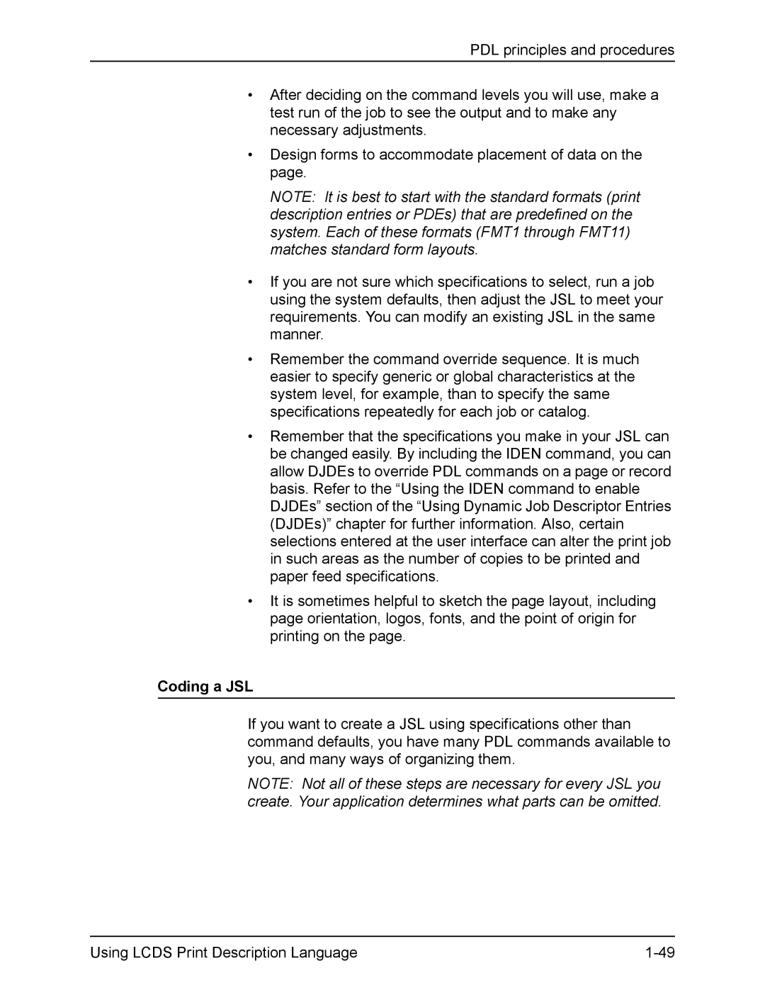 Xerox FreeFlow manual Coding a JSL 