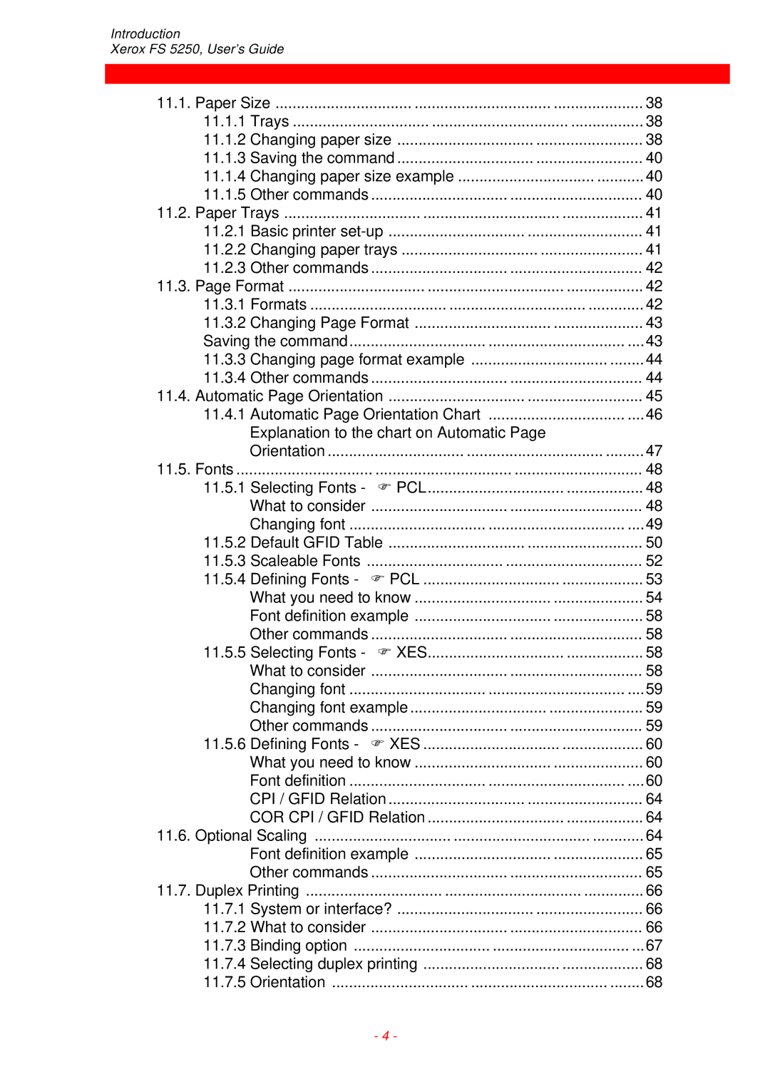 Xerox FS 5250 IPC instruction manual Pcl 