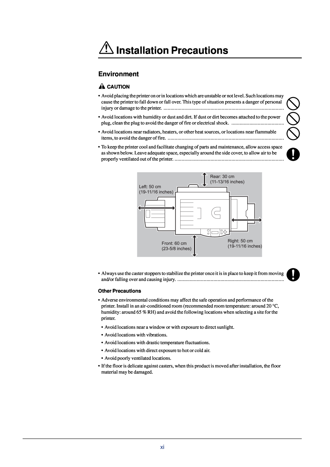 Xerox FS-C8008DN, FS-C8008N manual Installation Precautions, Environment, Other Precautions 