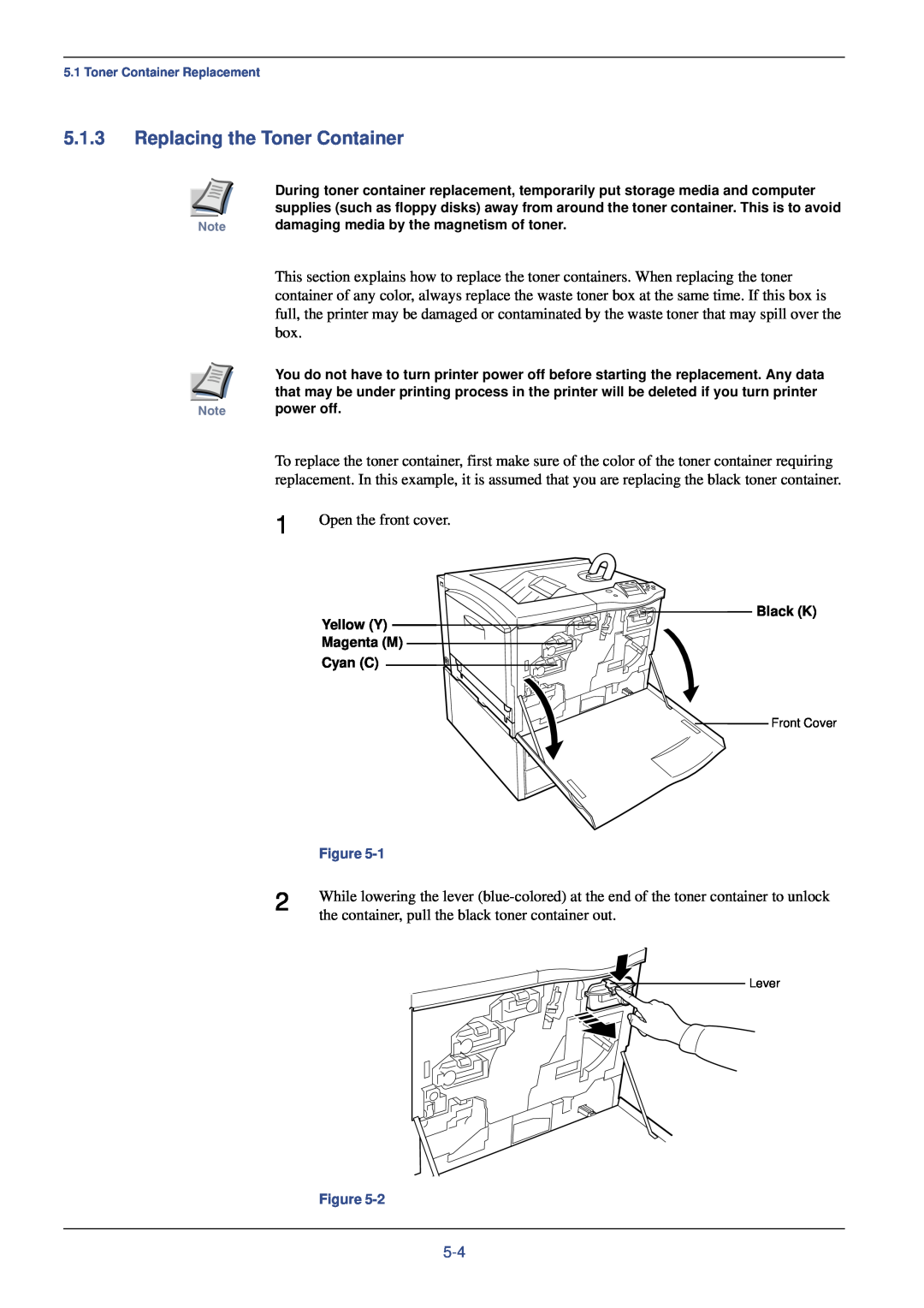 Xerox FS-C8008N, FS-C8008DN manual Replacing the Toner Container 