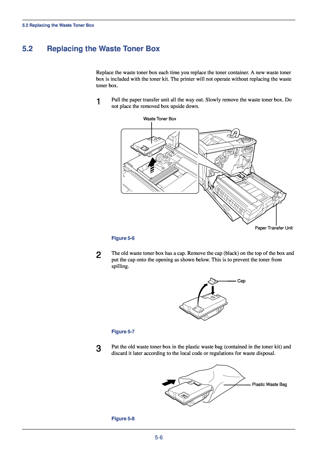 Xerox FS-C8008N, FS-C8008DN manual Replacing the Waste Toner Box 
