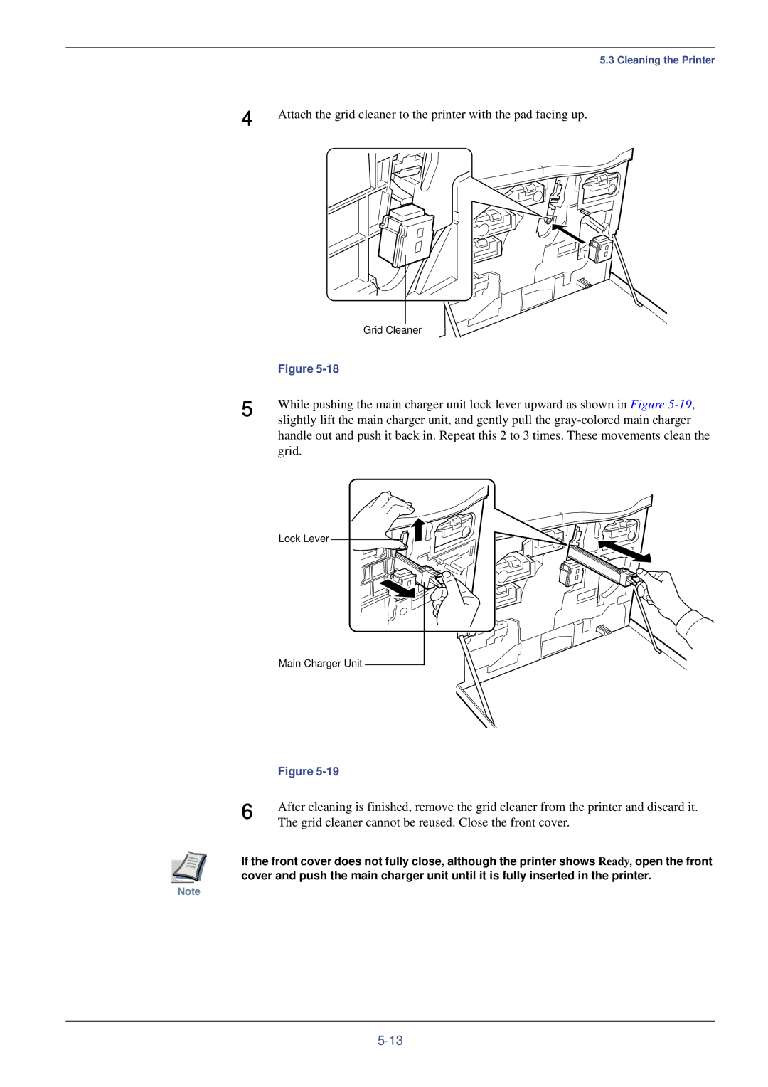 Xerox FS-C8008DN, FS-C8008N manual Grid cleaner cannot be reused. Close the front cover 