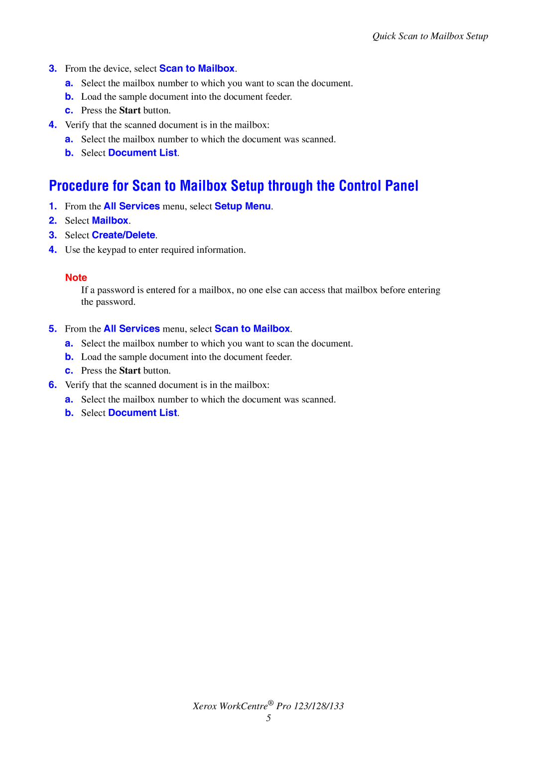 Xerox G0561 manual Select Document List 