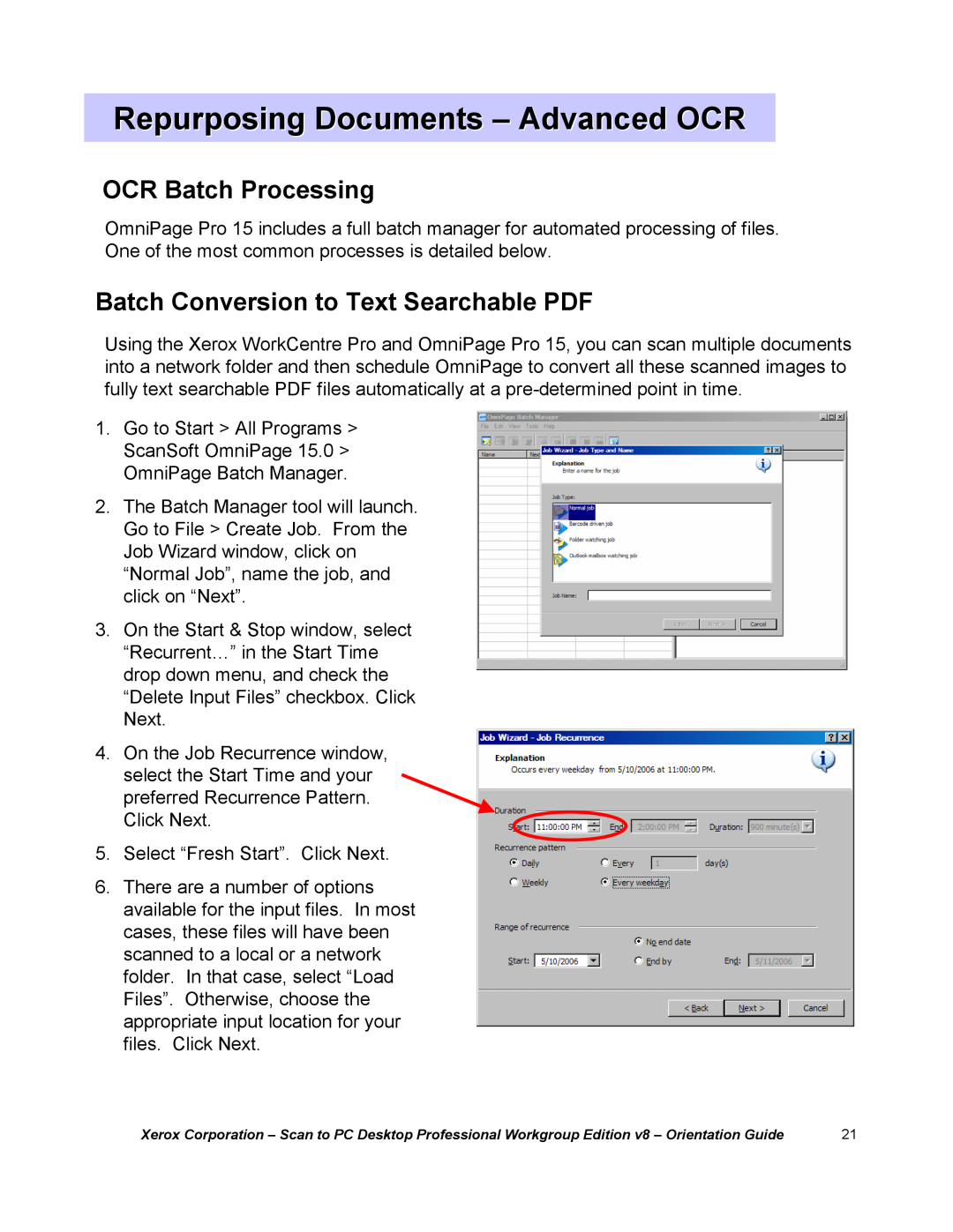 Xerox G8144Z manual OCR Batch Processing, Repurposing Documents -Advanced OCR 