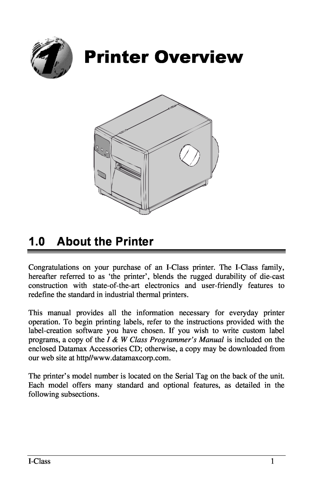 Xerox I Class manual Printer Overview, 1.0About the Printer 