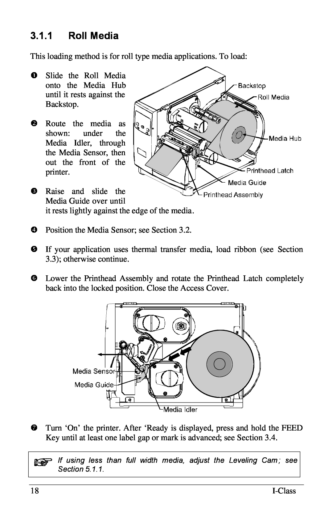 Xerox I Class manual 3.1.1Roll Media 