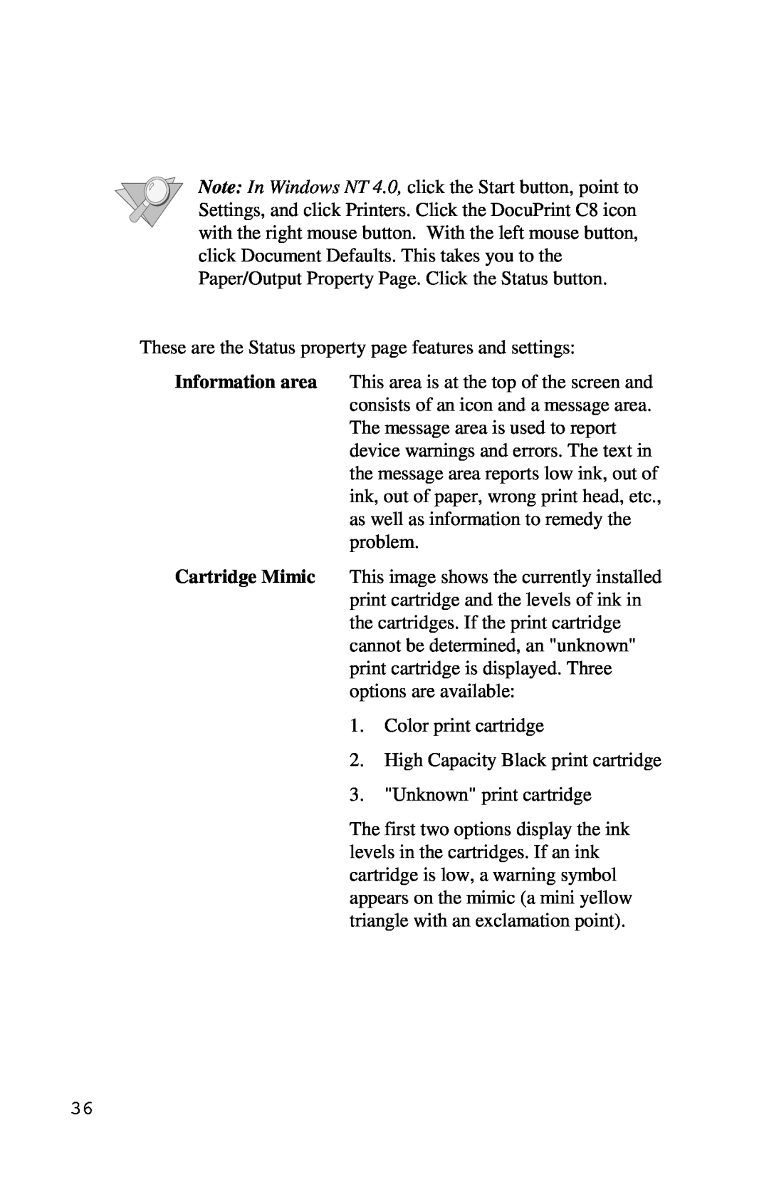 Xerox Inkjet Printer manual Color print cartridge 