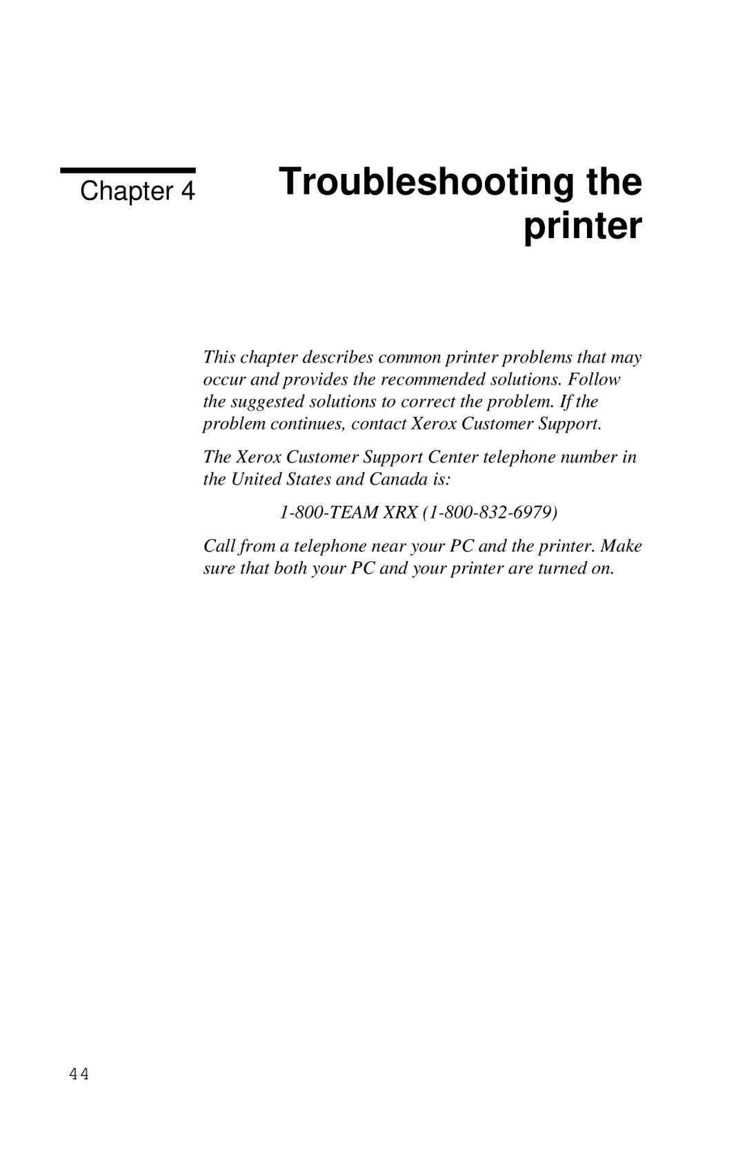 Xerox Inkjet Printer manual Troubleshooting the printer 