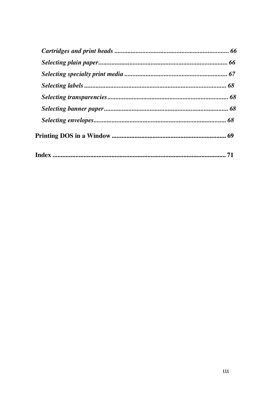 Xerox Inkjet Printer manual Printing DOS in a Window Index 