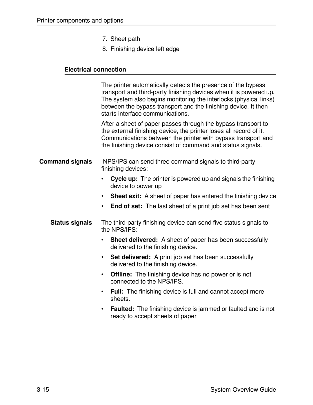 Xerox NPS, IPS, 4890, 4850, 92C manual Electrical connection 