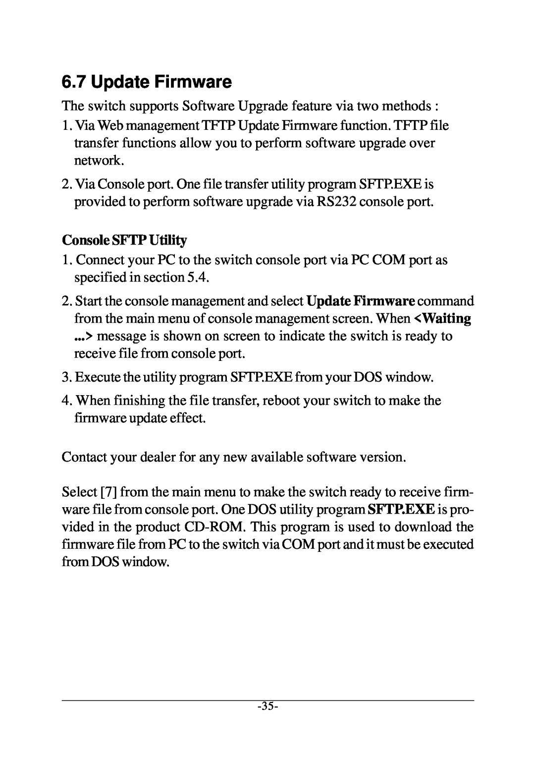 Xerox KS-801 operation manual Update Firmware, Console SFTP Utility 