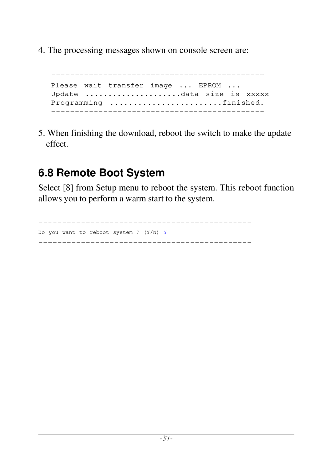 Xerox KS-801 operation manual Remote Boot System, Processing messages shown on console screen are 