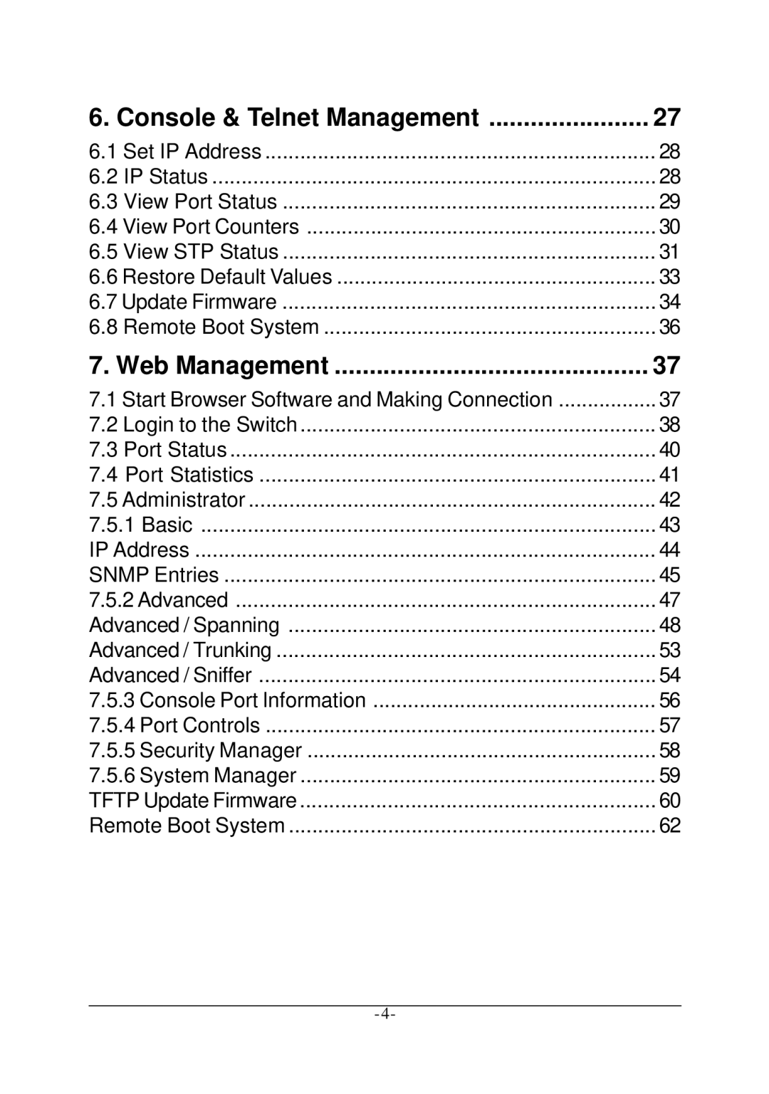 Xerox KS-801 operation manual Console & Telnet Management, Web Management 