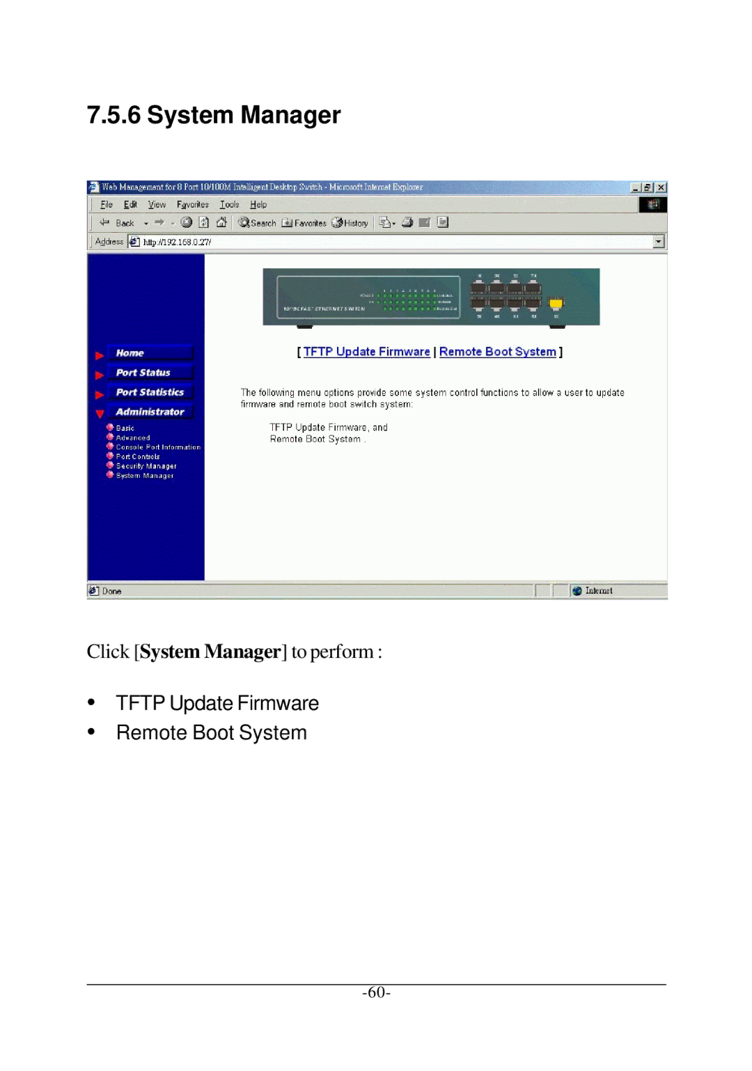 Xerox KS-801 operation manual Click System Manager to perform 