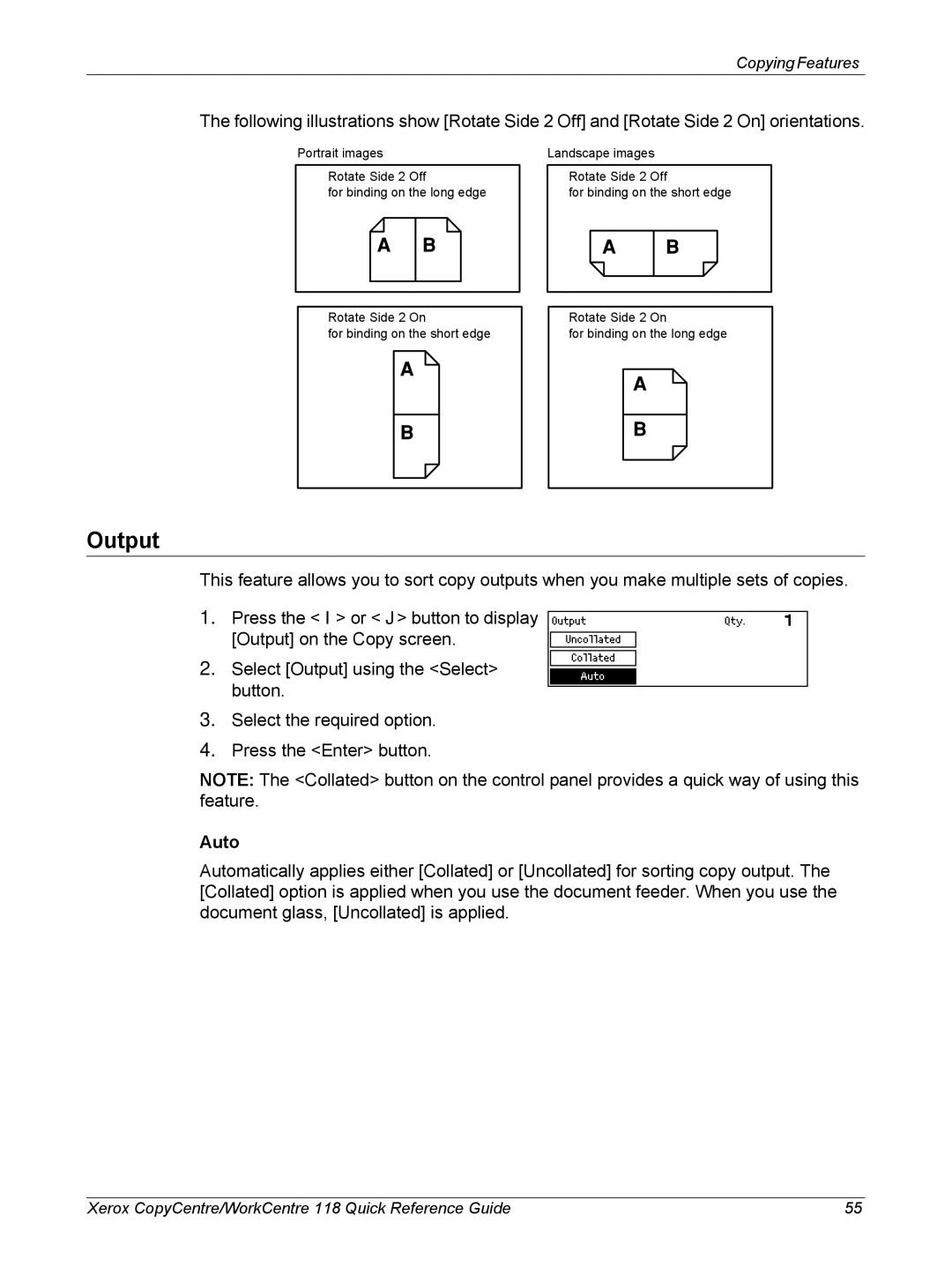 Xerox M118i, C118 manual Output 