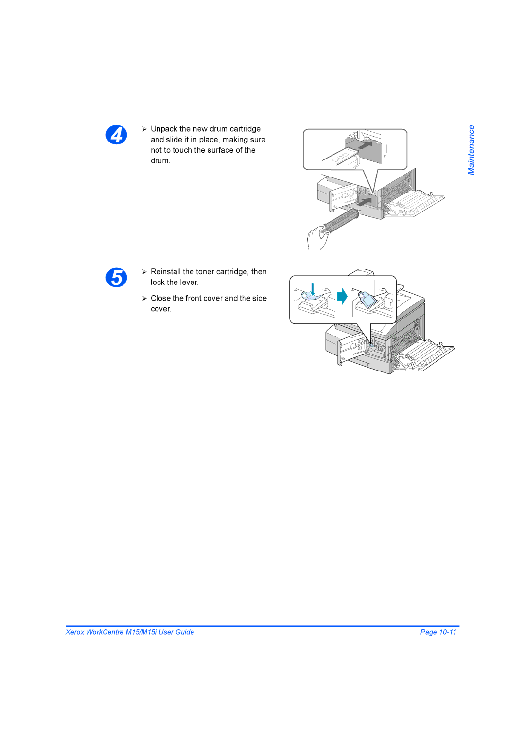 Xerox M15 manual Maintenance 