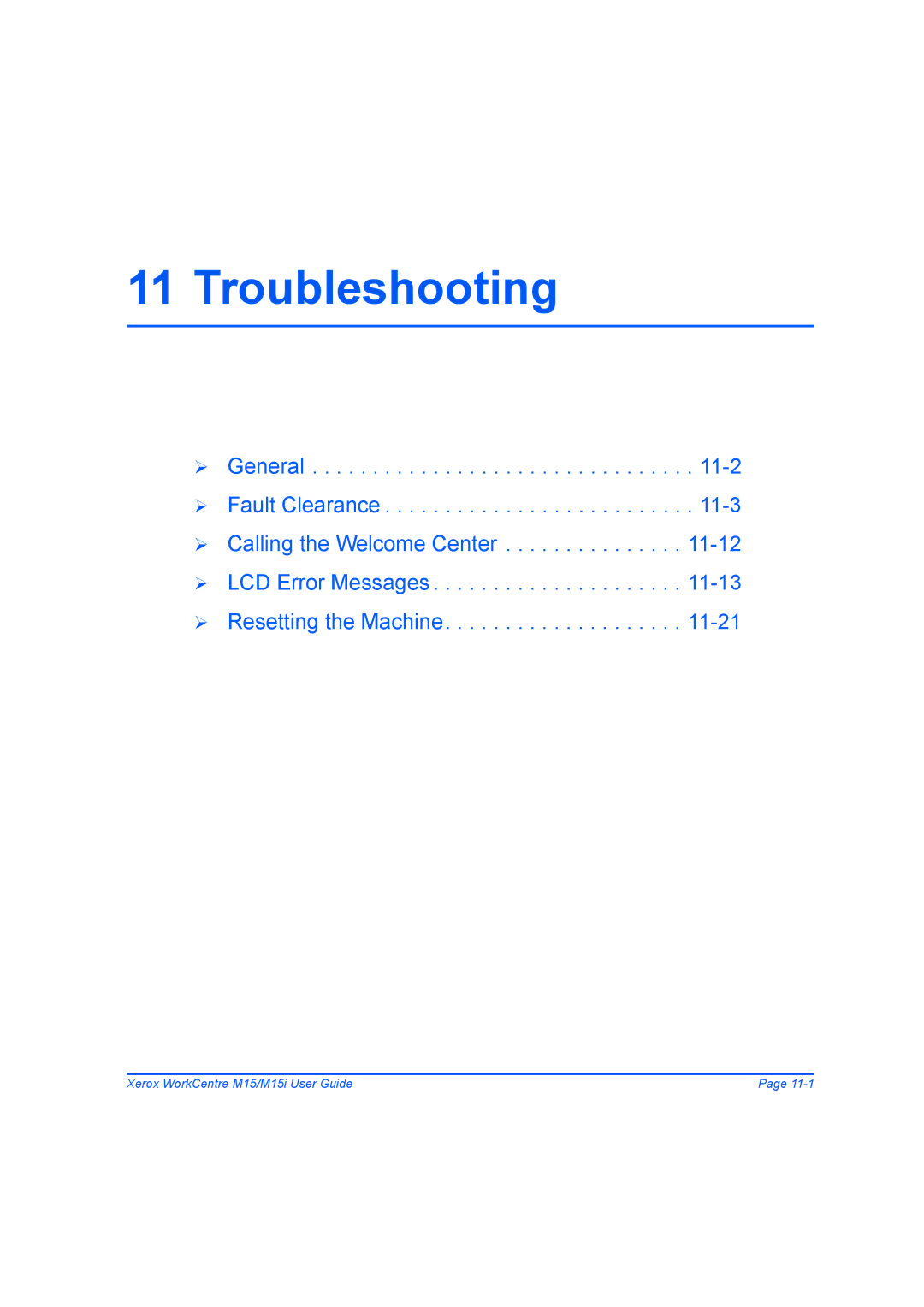 Xerox M15 manual Troubleshooting 