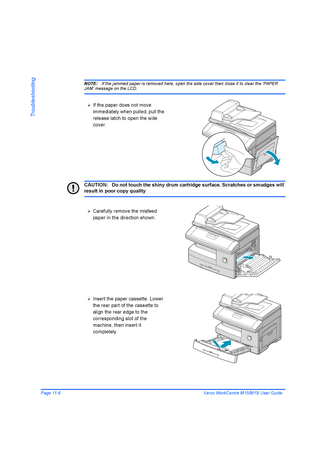 Xerox M15 manual Troubleshooting 