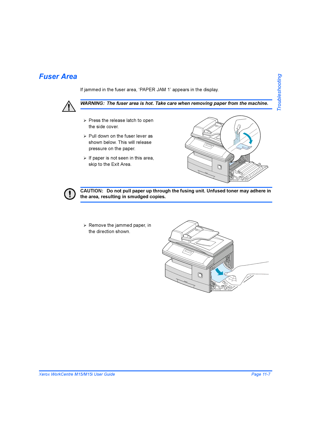 Xerox M15 manual Fuser Area 