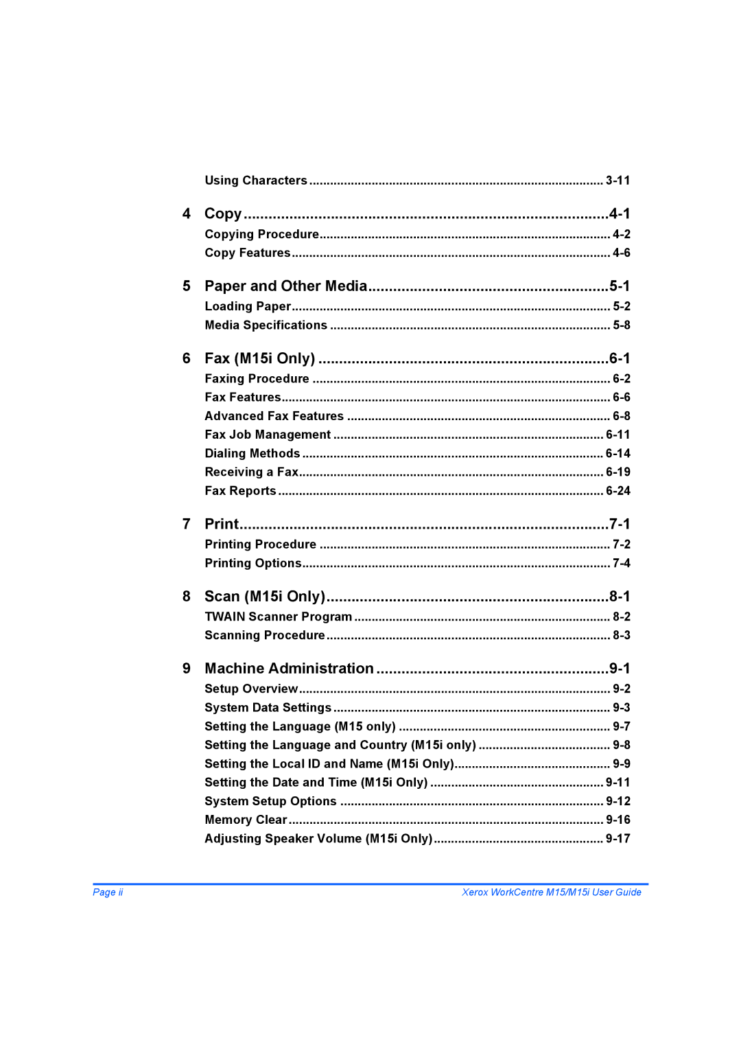 Xerox M15 manual Copy 