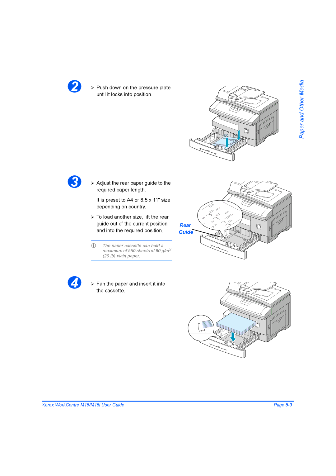 Xerox M15 manual Rear Guide 