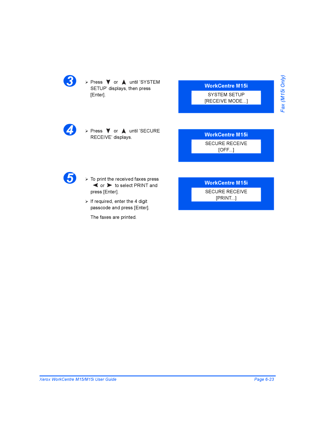 Xerox M15 manual Faxes are printed 