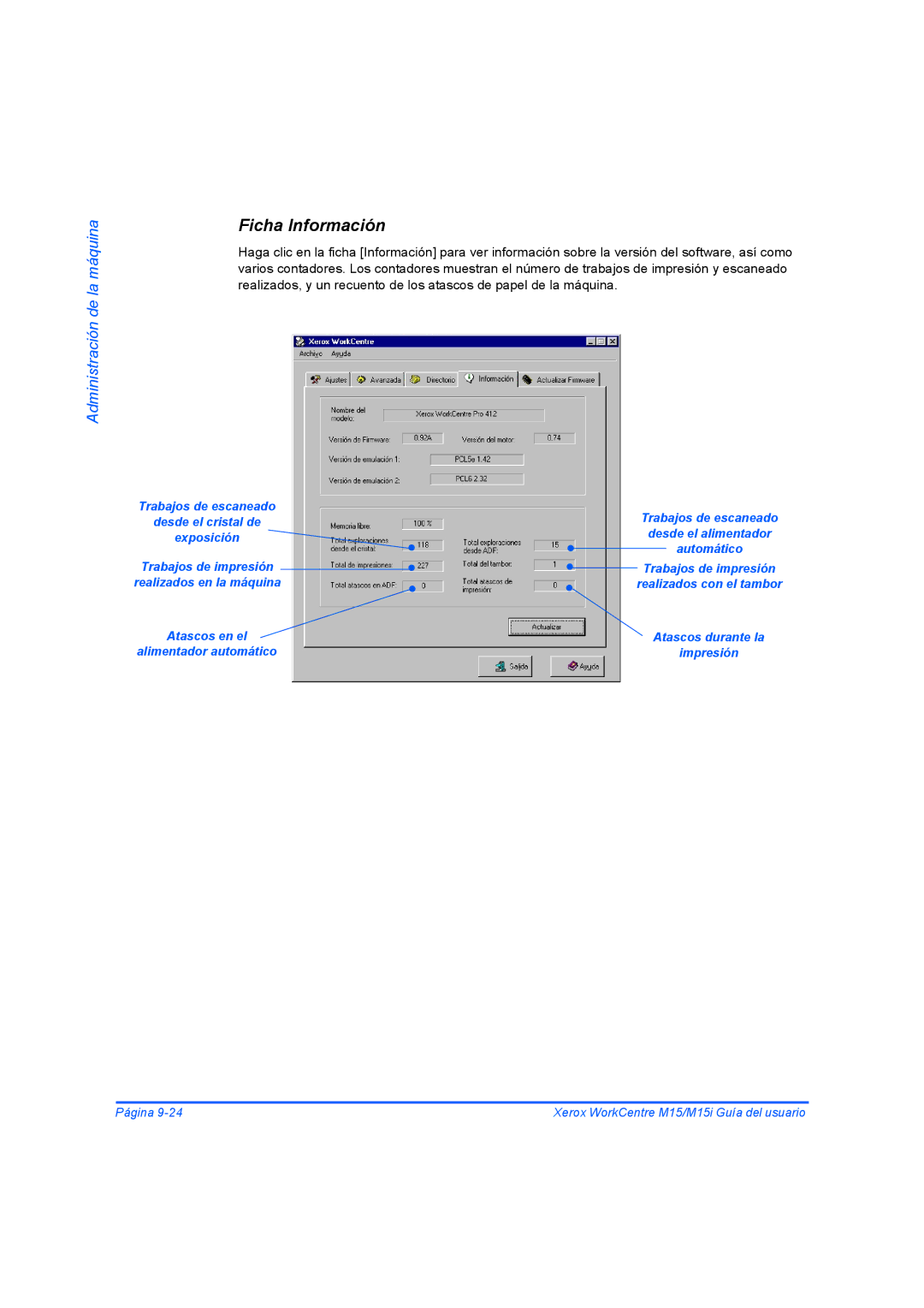 Xerox M15I manual Ficha Información 