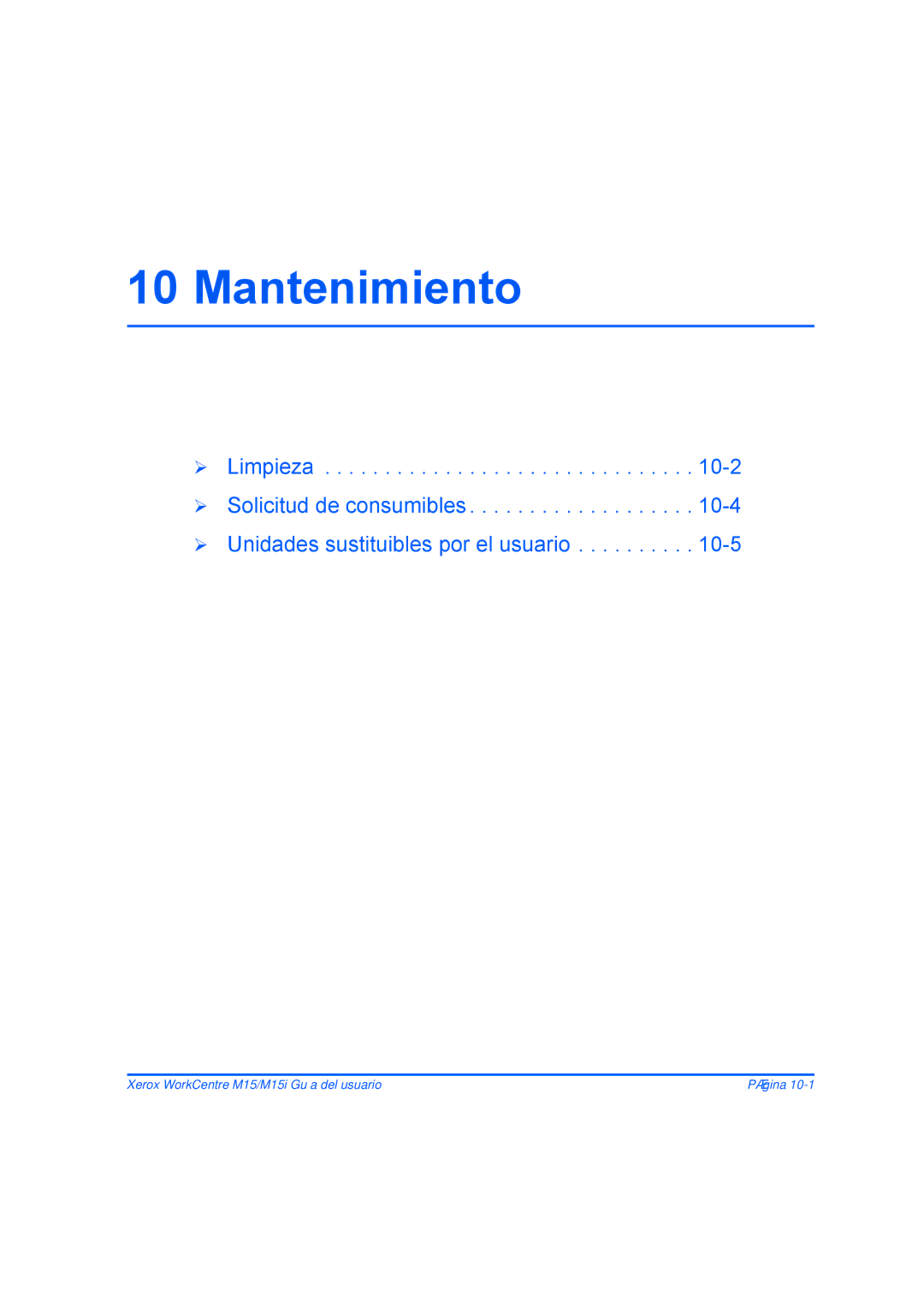 Xerox M15I manual Mantenimiento 