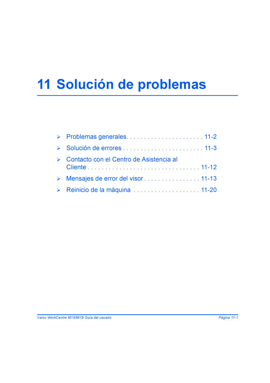 Xerox M15I manual Solución de problemas 