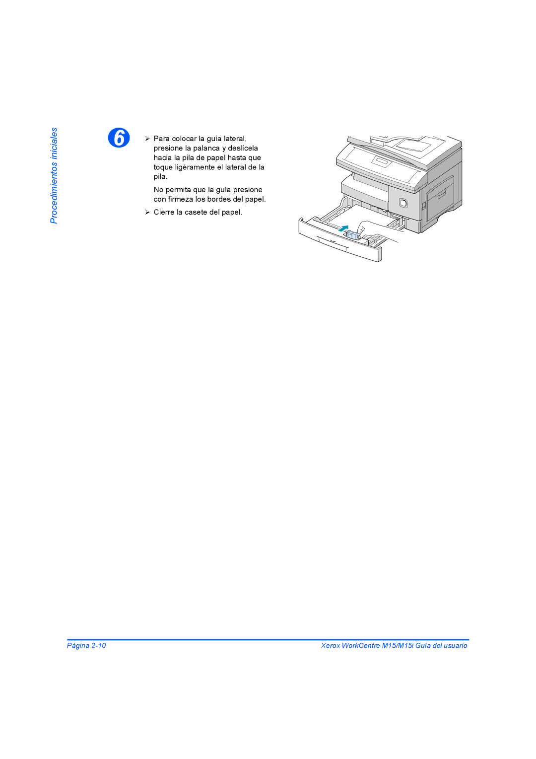 Xerox M15I manual Procedimientos iniciales 